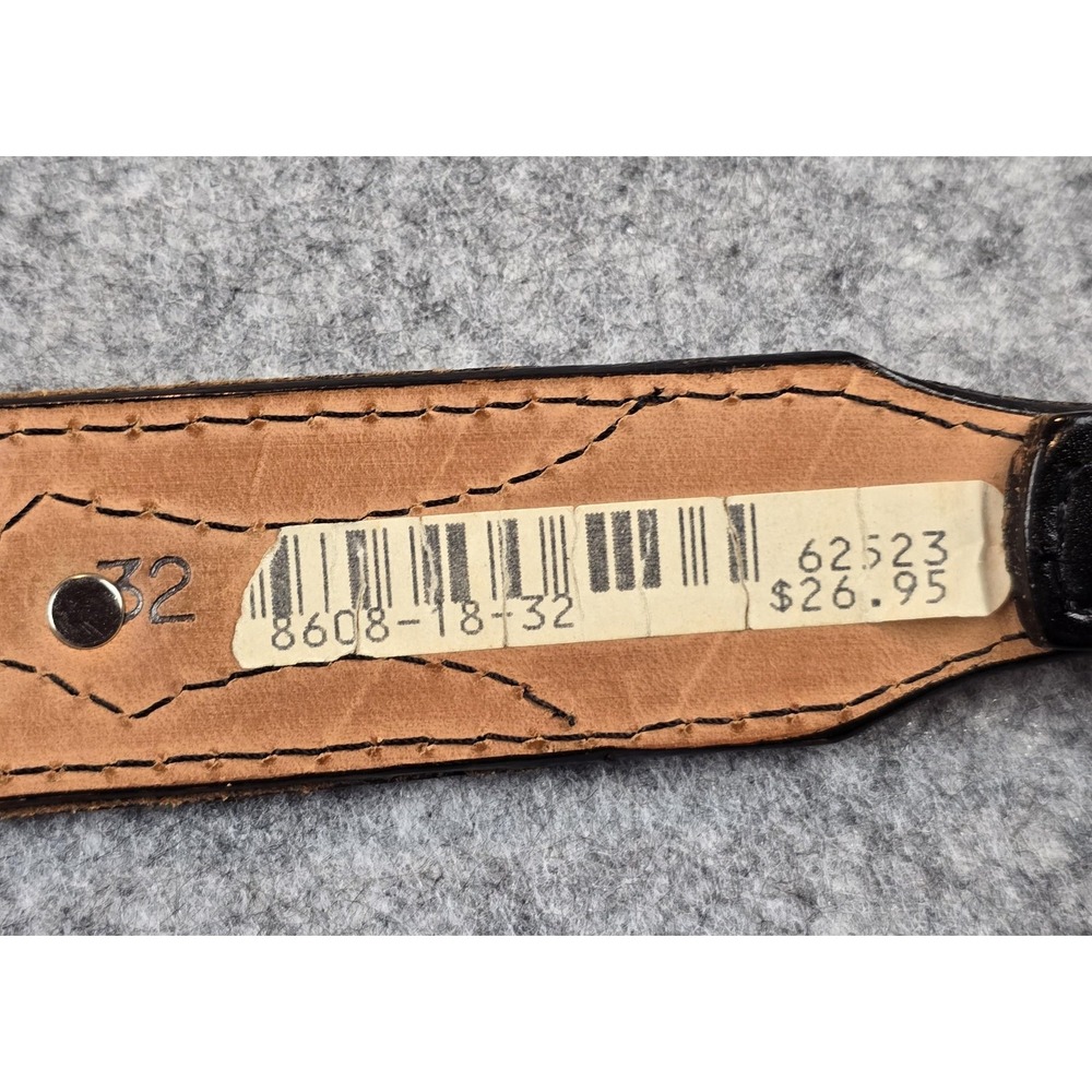 Circle Y Western Belt Mens 32 Leather Multicolor Woven Inlay Silver Accents West - Picture 9 of 15